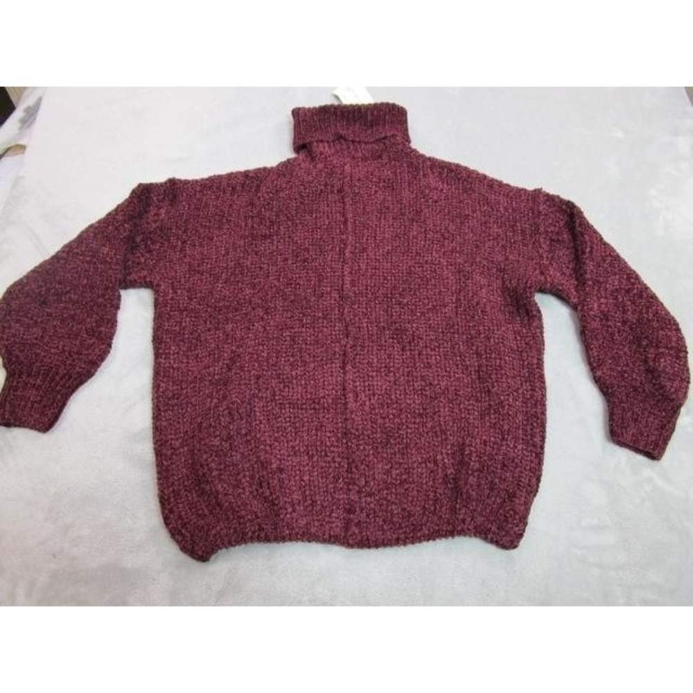 Vine & Love Sweater Womens Small Red Chunky Knit Turtleneck Pullover Cozy Warm